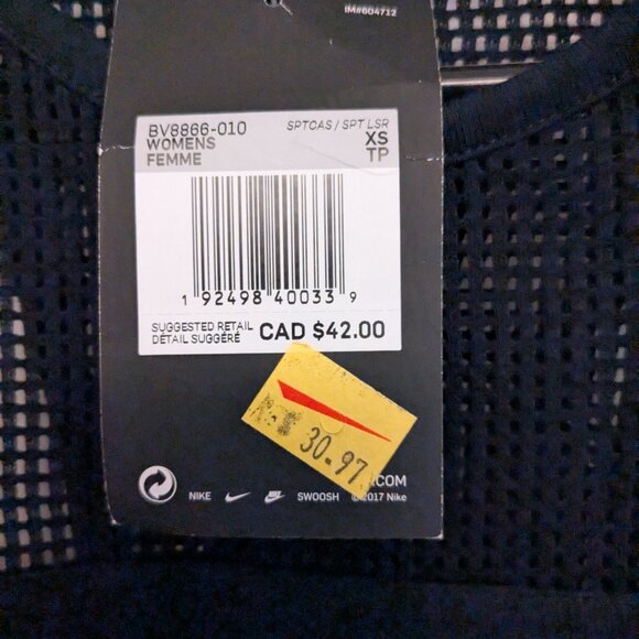 Black Nike Tank Top, Womens, X-small, new with tags - Picture 3 of 3